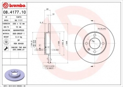 Priekšējais bremžu disks - BREMBO ― AUTOERA.LV