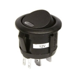 Round switch with yellow led On/Off, 12V, 16A (interruptor)
