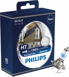 Headlamp bulb set -  PHILIPS H7 55W RACING VISION +150%,12V ― AUTOERA.LV