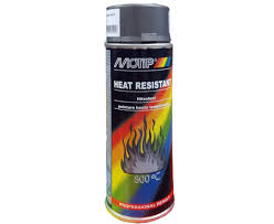 Termo iztūrīga krāsas (antracīts) - Motip Heat Resistant, 300C, 400ml.  ― AUTOERA.LV