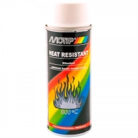 Termo iztūrīga krāsas (balts) - Motip Heat Resistant, 300C, 400ml. 