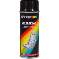 Ādas un vinilas krāsa (melnā) - Motip Vinylspray, 400ml.
