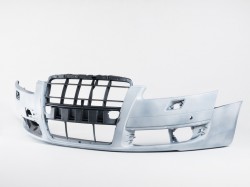 Priekšējais bamperis ar lukturu magātājiem un caurumiem sensoriem Audi A6 C6 (2004-2008)  ― AUTOERA.LV