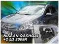 Front and rear wind deflector set Nissan Qashqai+2 (2008-)