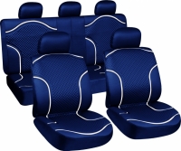 Poliester car seat cover set with zippers "Jumbo", blue