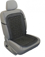 Seat cover with wood inserts, gray