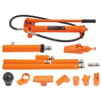 Hydraulic tie bar tool kit with hand pump
