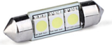3LED (ERROR FREE) лампочка подсветки  номерного знака C5W, 12В (10x36мм)