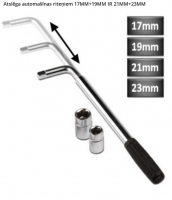 Riteņatslēga ar izbīdamo rokturi ar 17/19/21/23mm muciņam