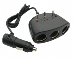Cord extension with 3 plugs & controller, 12V ― AUTOERA.LV