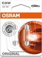 Лампочка подсветки номерного знака  - OSRAM ORIGINAL 5W, 12В