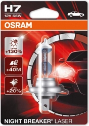 Pamatluktura spuldze - OSRAM NIGHT BRAKER 55W H7, 12V (līdz +130% vairāk gaismas) (1) ― AUTOERA.LV