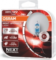 Лампочки -OSRAM H11 Night Braker Laser (+150%), 55W,12В