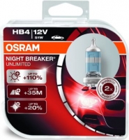 2pcs X Osram HB4 (9006) Night Breaker Unlimited 51W (+110%), 12V