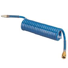 Air recoil hose PU with quick couplers Ø6.5 x 9.5mm, 15.0m ― AUTOERA.LV