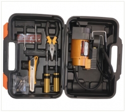 Set of electrical pump 12V (max-3.5BAR, metal) & tyre repair kit ― AUTOERA.LV