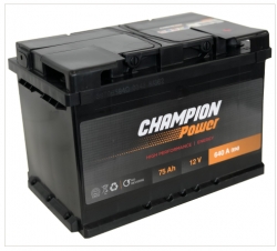 Авто аккумулятор - CHAMPION POWER 75Ah, 640A, 12В ― AUTOERA.LV