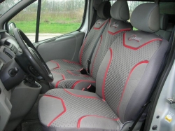 Seat covers BUS (1+2pcs.), grey/red ― AUTOERA.LV