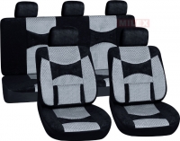 Poliester car seat cover set with zippers "Monica", grey/black