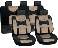 Poliester car seat cover set with zippers "Monica", beige