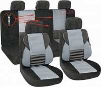 Poliester car seat cover set with zippers "VERA", grey