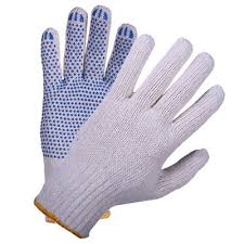 Knitted gloves with PVC dotting one sided, pair, size 10 ― AUTOERA.LV