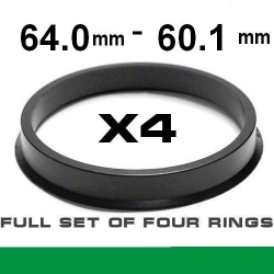 Центрующее кольцо для алюминиевых дисков 64.0mm ->60.1mm ― AUTOERA.LV