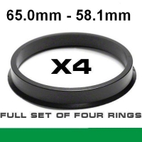 Wheel hub centring ring 65.0mm ->58.1mm