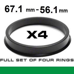 Центрирующее кольцо для алюминиевых дисков  67.1мм ->56.1мм ― AUTOERA.LV