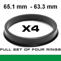 Wheel hub centring ring 65.1mm->⌀63.3mm