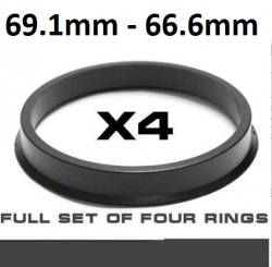 Centrējošs gredzens alumīnija diskiem 69.1mm - 66.6mm