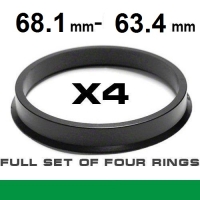 Wheel hub centring ring  68.1mm ->63.4mm