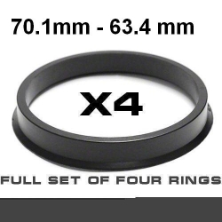 Центрирующее кольцо для алюминиевых дисков ⌀70.1mm ->⌀63.4mm ― AUTOERA.LV
