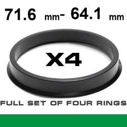 Центрирующее кольцо для алюминиевых дисков  71.6мм ->64.1мм ― AUTOERA.LV