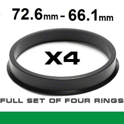 Центрирующее кольцо для алюминиевых дисков 72.6мм ->66.1мм ― AUTOERA.LV