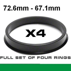 Центрирующее кольцо для алюминиевых дисков 72.6mm ->67.1mm ― AUTOERA.LV
