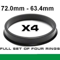 Центрирующее кольцо для алюминиевых дисков 72.0мм ->63.4мм 