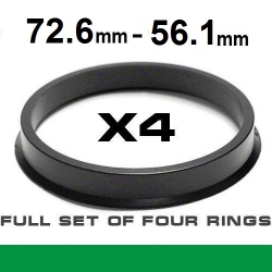 Центрирующее кольцо для алюминиевых дисков 72.6мм ->56.1мм ― AUTOERA.LV