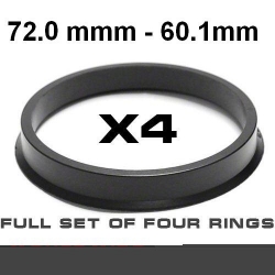 Центрирующее кольцо для алюминиевых дисков  72.0mm ->60.1mm ― AUTOERA.LV