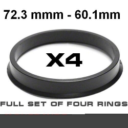 Центрирующее кольцо для алюминиевых дисков  72.3mm ->60.1mm ― AUTOERA.LV