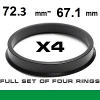 Центрирующее кольцо для алюминиевых дисков  72.3мм ->67.0мм 