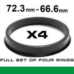 Wheel hub centring ring 72.3mm->66.6mm ― AUTOERA.LV