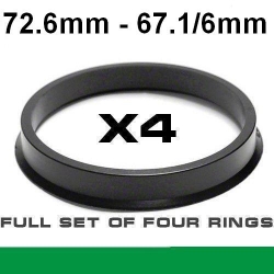 Центрирующее кольцо для алюминиевых дисков 72.6мм - 67.1/6мм ― AUTOERA.LV