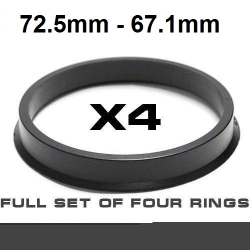 Центрирующее кольцо для алюминиевых дисков 72.5мм->67.1мм  ― AUTOERA.LV