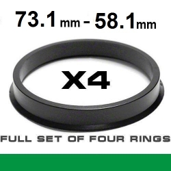 Центрирующее кольцо для алюминиевых дисков 73.1mm ->58.1mm ― AUTOERA.LV