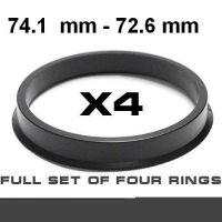 Wheel hub centring ring  74.1mm ->72.6mm