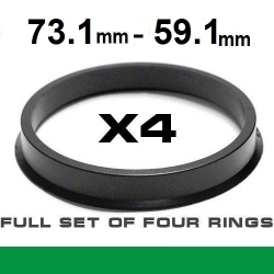 Центрирующее кольцо для алюминиевых дисков 73.1мм ->59.1мм ― AUTOERA.LV