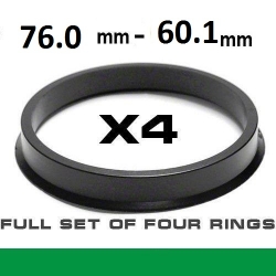 Wheel hub centring ring  76.0mm ->⌀60.1mm ― AUTOERA.LV