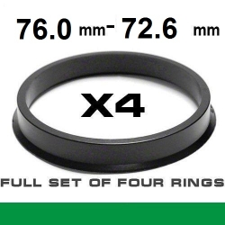 Центрирующее кольцо для алюминиевых дисков 76.0mm ->72.6мм ― AUTOERA.LV