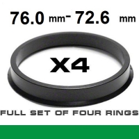 Wheel hub centring ring 76.0mm ->72.6mm